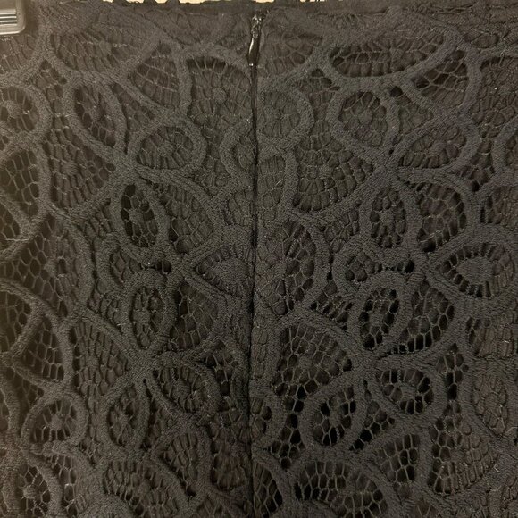 Zara Black‎ Sheer Lace Detail Pencil Midi Skirt Size XSmall - Picture 9 of 11